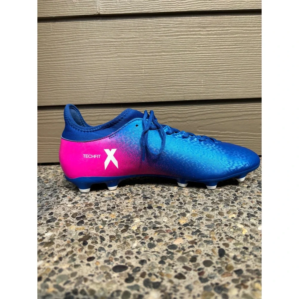 Adidas X 16.3 FG Techfit Mens Soccer Cleats Blue Pink BB5641 Size 12.5